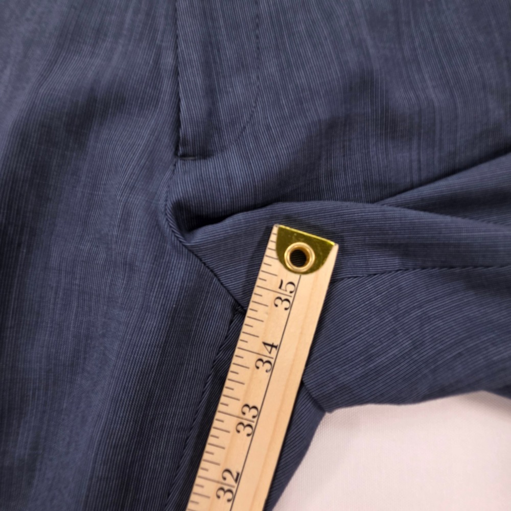 Linea Naturale Mens 35 Blue 100% Wool Textured Flat Front Dress Pants Trousers - Picture 6 of 11